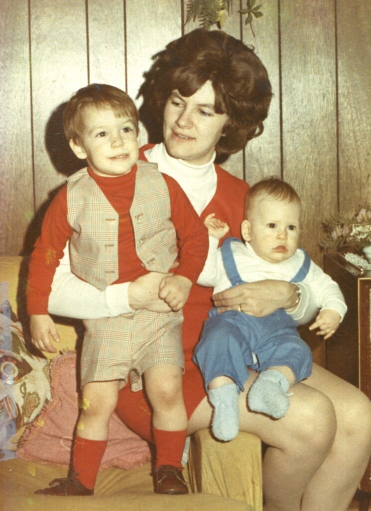 Virginia Uden with her young sons Richard and Reagan in the early 1970s